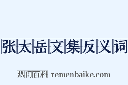 张太岳文集反义词是什么意思的图片